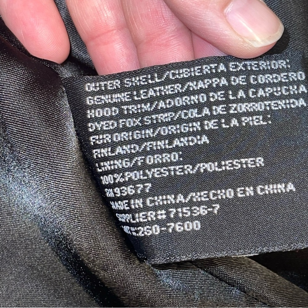 Worthington Lambskin Leather Coat Fur Lined Hood Drawstring Waist Size M - Picture 12 of 17
